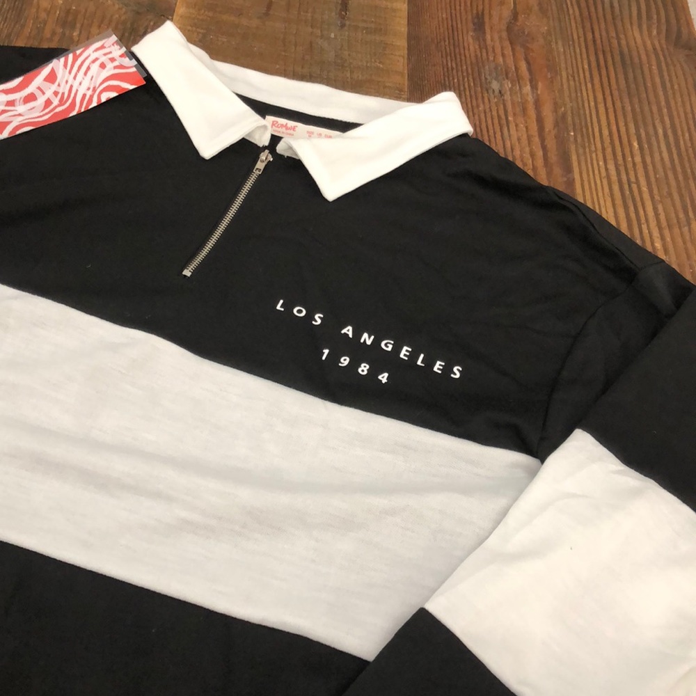 Trendy LA Quarter-Zip Collared Sweatshirt